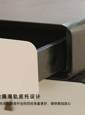 边储物柜三斗轻现代设计师柜式奢简约 卧室高级意床头柜旋转新款