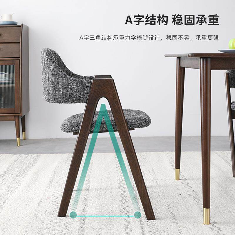 实木北欧餐椅餐桌凳子靠背电脑椅书桌家用办公简约现代木椅子