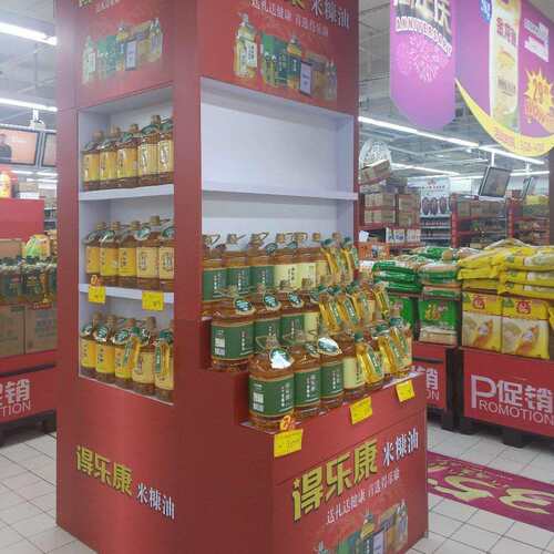 浙江杭州展柜厂家供应超市单面木质层格式食用油展示超市货架