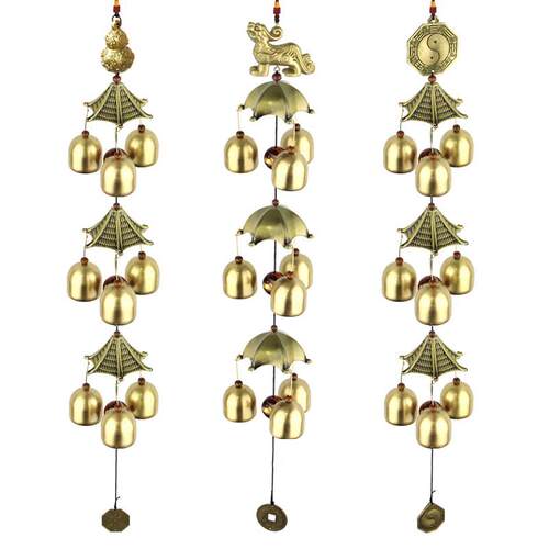 创意大风铃挂饰3层9钟金属纯铜钟家居饰品店门铃防盗挂件