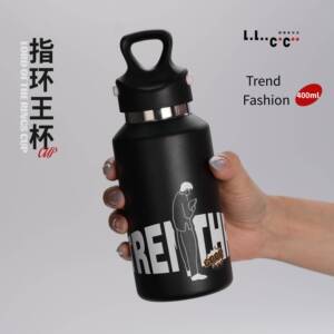 达人日记指环王杯400ml咖啡茶饮316L不锈钢保温杯单手秒开