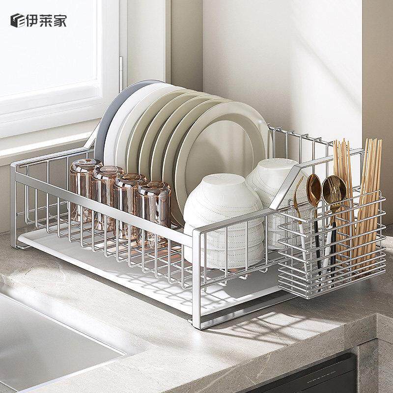 碗架沥水架碗碟架304不锈钢 厨房置物架沥水篮筷架单层漏水篮