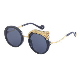 法国CanaryKiss蒸汽朋克豹子太阳镜女款欧美个性圆框墨镜女眼镜新