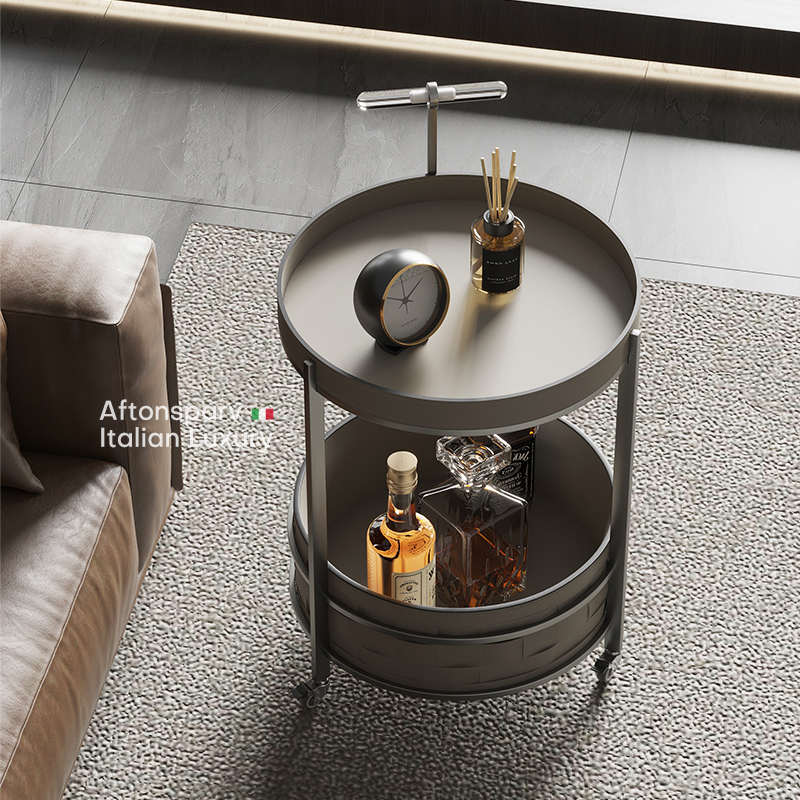 意式边几移动茶几茶桌小桌子迷你角几小圆桌沙发边桌床头桌小推车