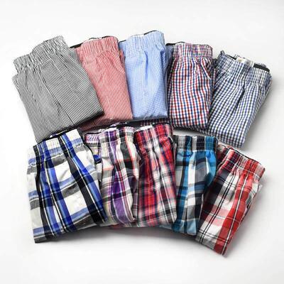 Men's boxers plain cotton pajama pants 男士平角内裤宽松