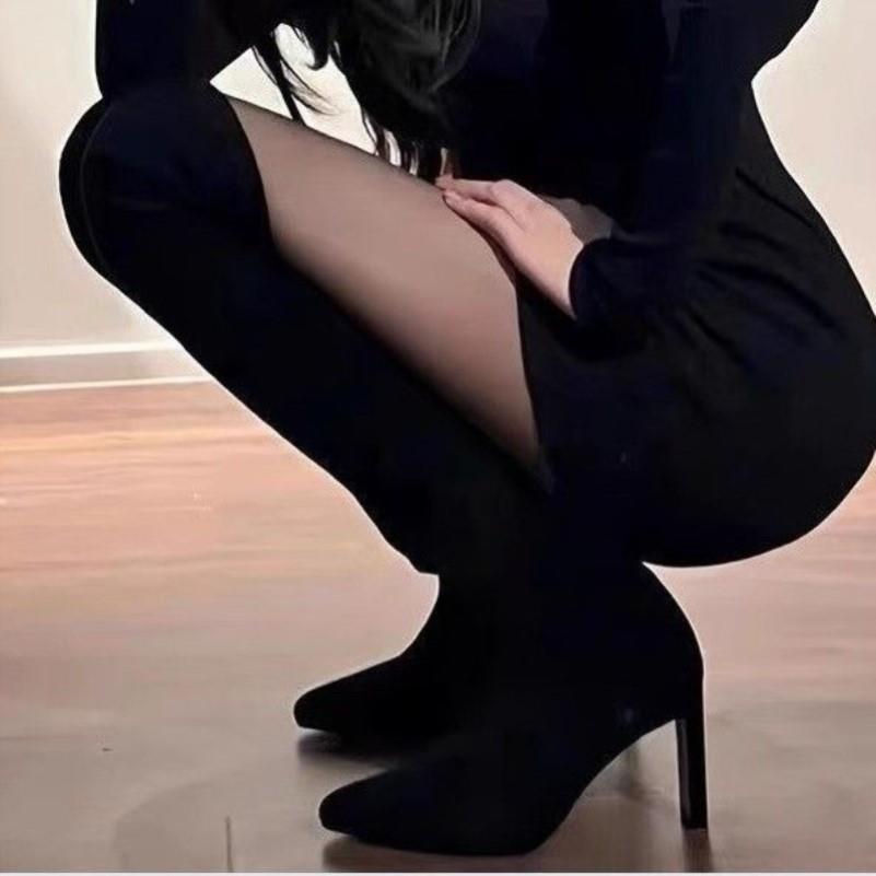 夏天穿的靴子2025超火夏季靴子巨好看配裙子的鞋子丝袜靴性感显瘦