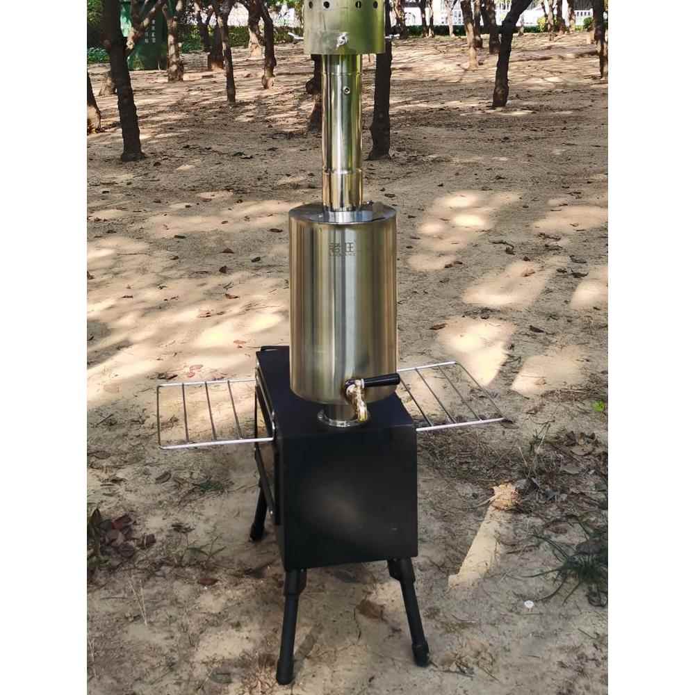 老旺304不锈钢烟筒烧水壶热水壶木柴户外帐篷炉回风炉柴火炉水箱