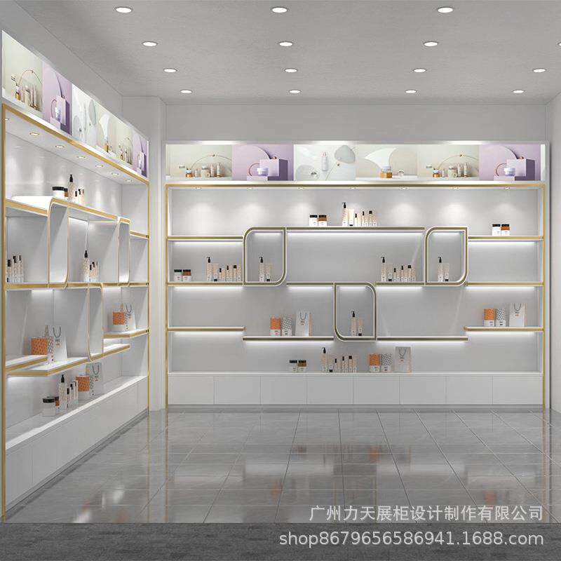 设计木制烤漆展示柜柜展厅005展柜公司展厅柜柜子陈列护肤示品样