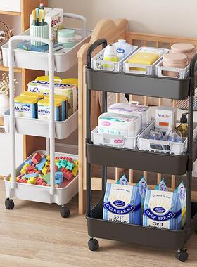 Multifunctional storage rack on wheels, suitable for kitchen