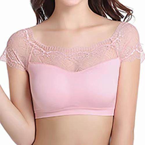 吊带裙搭打底衫女蕾丝短袖带胸垫网纱一字假领半截裹胸背心上衣,女士内衣/男士内衣/家居服,抹胸,淘宝优惠券,粉丝福利购,淘宝优惠卷