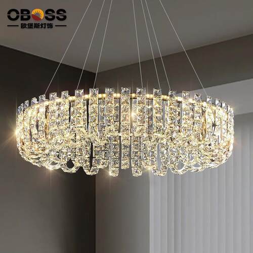 客厅水晶吊灯轻奢主灯现代简约大气高端2024新款意式餐厅卧室灯具
