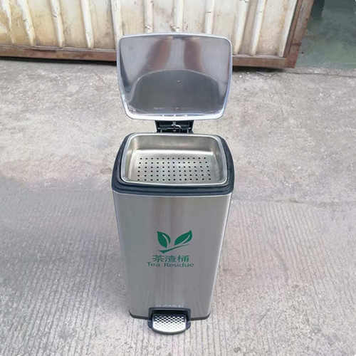 脚踏式不锈钢茶水桶茶渣桶废水桶办公室茶叶过滤桶茶具茶用垃圾桶