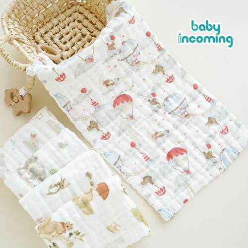Animal Cartoon Children's Towel, Six-Layer Gauze, Baby-Speci