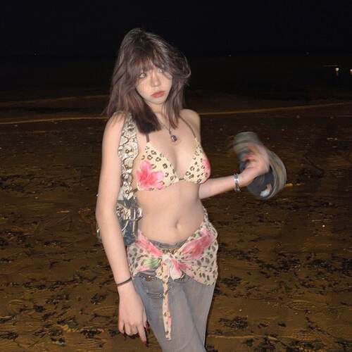 Bikini split skirt style three swimsuit