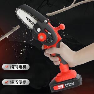 亚特YTDS801锂电家用伐木锯小型手持充电单手锯户外电动链锯