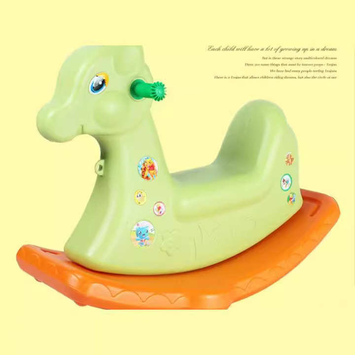 幼儿园设备室内摇马宝宝双色塑料加厚摇马厂家直销批发音乐摇马