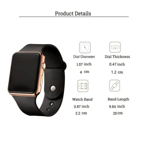 Sport Digital Watch Women Men Square LED Watch Silicone Elec