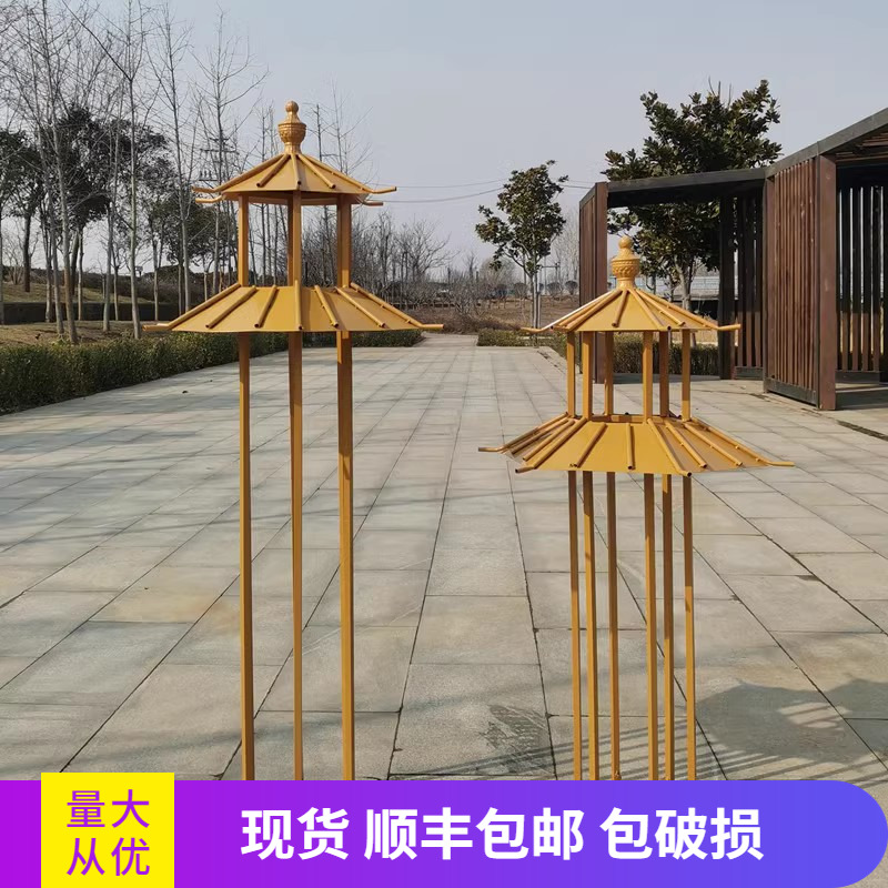 新款婚庆道具中式六角喜亭凉亭小屋路引同心圆摆件明心月映屏风墙