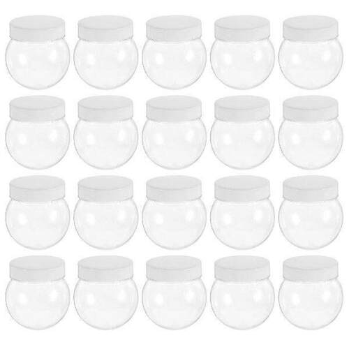 20 Pcs Transparent Snowball Jar Honey Container Plastic