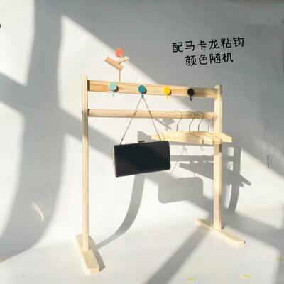 卧室婴儿衣架家用宝宝落地挂衣架实木儿童收纳层架幼儿园衣帽架子