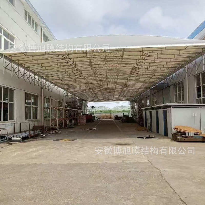 推拉雨棚篮球场伸缩式遮阳蓬膜结构棚工厂临时仓库篷防水摆摊帐篷