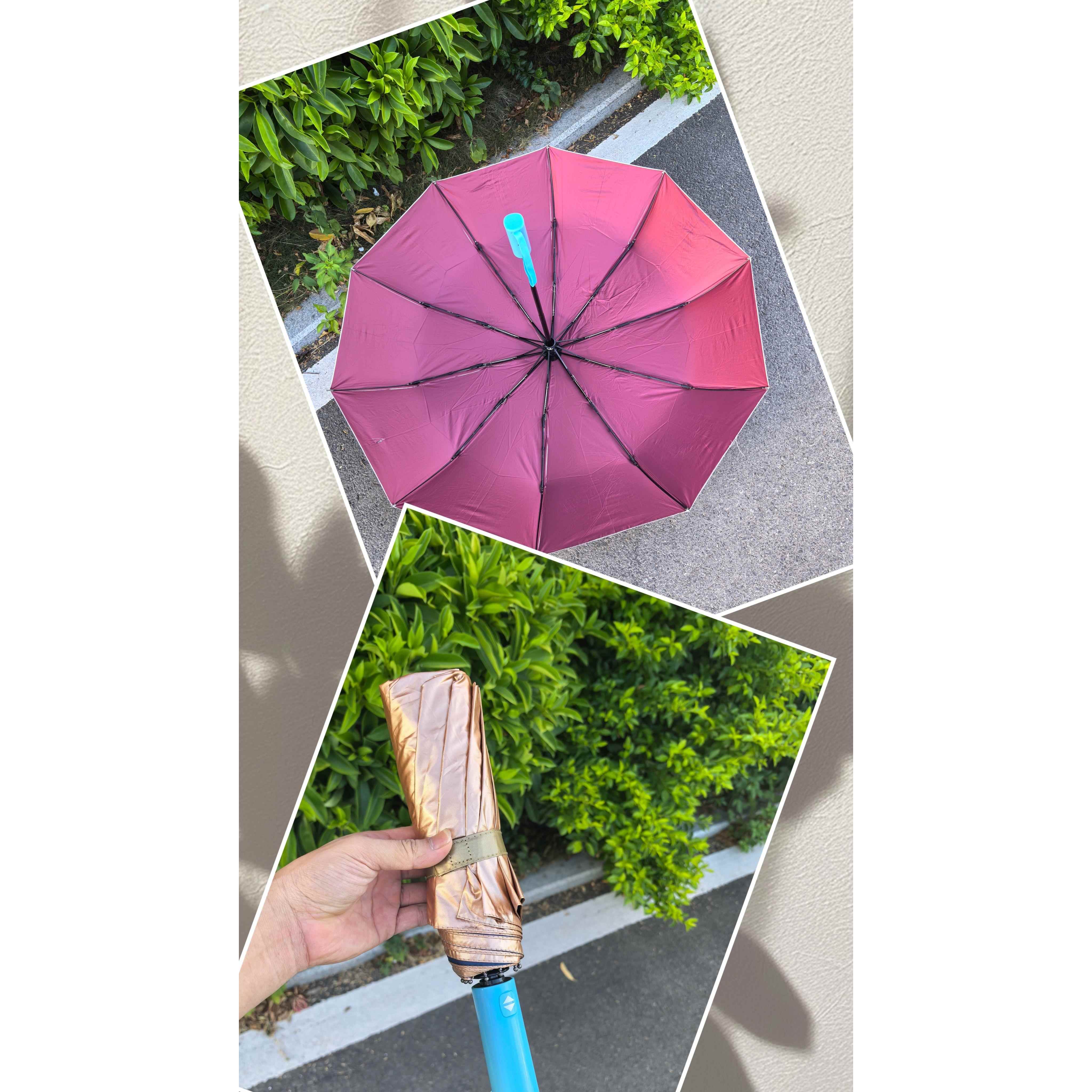 高档便宜出10 骨务加固抗风成人商钛素金晴雨伞简约色男女通用遮