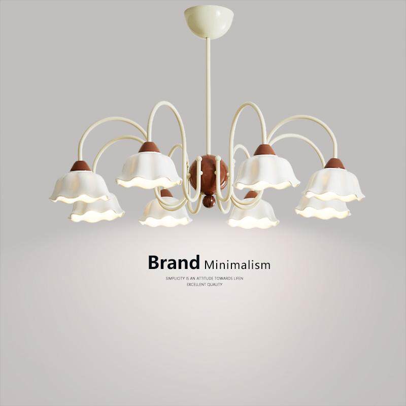 法式奶油风客厅吊灯创意铃兰花卧室餐厅灯田园中古风主灯大厅灯具