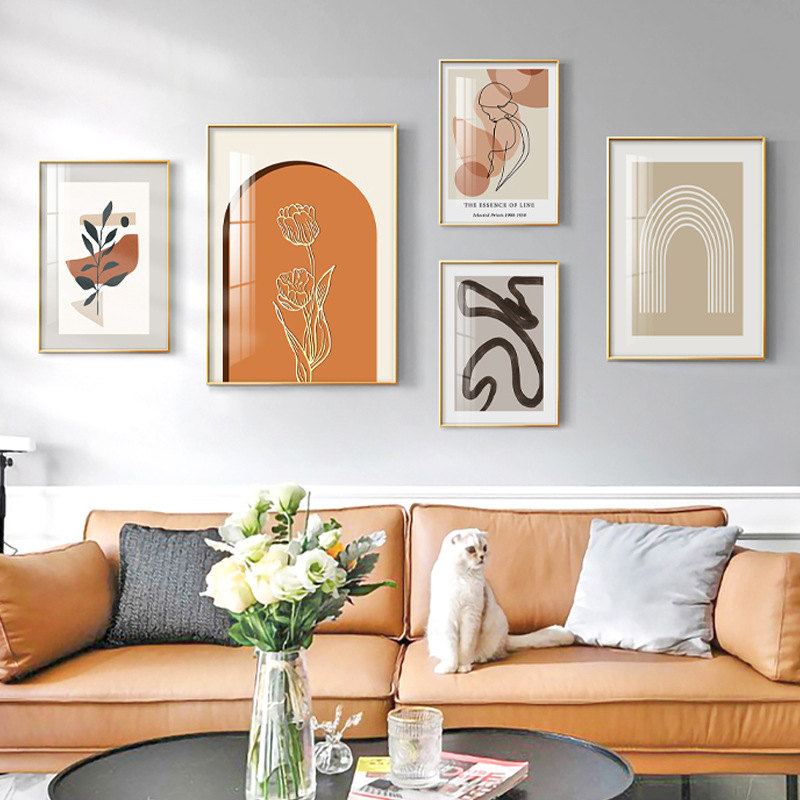 北欧客厅装饰画沙发背景墙轻奢挂画现代简约大气抽象艺术壁画