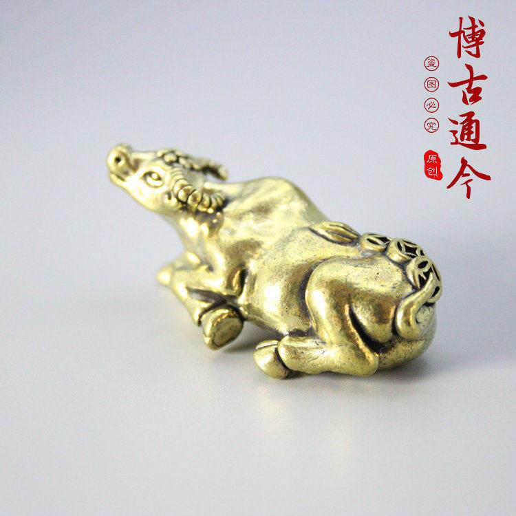 实心黄铜牛小摆件办公室桌面金属牛纯铜生肖牛吉祥物华尔街旺市牛