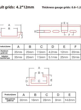 铝导轨C45夹紧导轨Dz47端子排u型国标铝导轨Th35-7.5电气安装Din