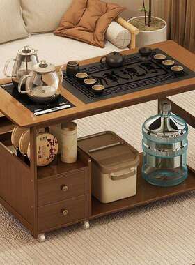 家用茶水柜移茶LMI动车沙发几泡茶边柜边小茶台茶几桌烧水壶一体