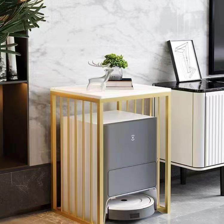 轻客厅电视沙发旁扫地机器人铁艺奢多层柜地饮水机置物架落XZB鱼