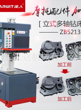 达人ZB5213*12立式多孔钻床加工摩托发动机配件