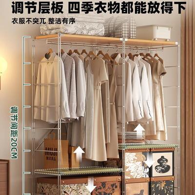 子挂衣架落服地卧RDP室家用衣柜步入式衣帽架间开放式衣置物架衣