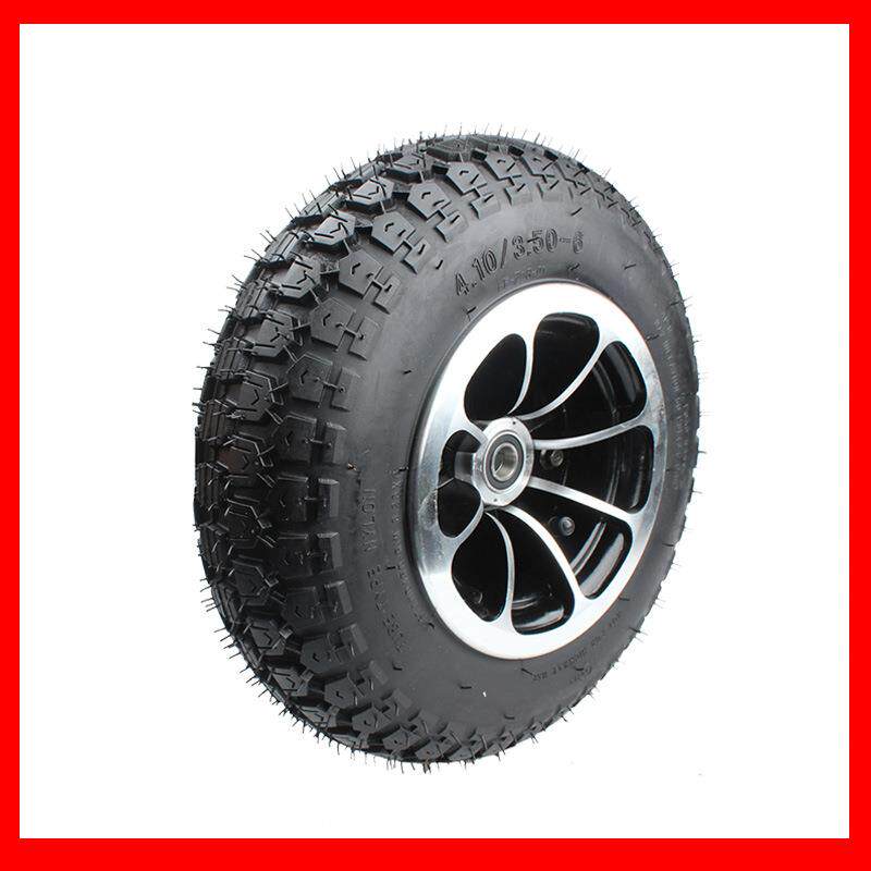 电动老年代步车轮胎前后轮4.10/3.50-6充气轮胎带铝轮毂轮椅车