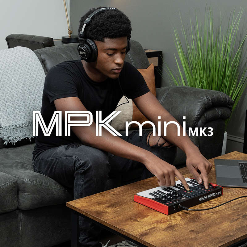 AKAI雅家 MPK Mini MK3 25键MIDI键盘专业入门打击垫便携控制器