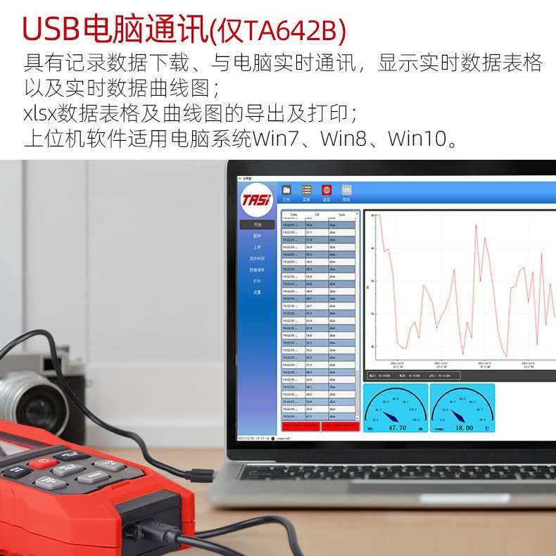特安斯TA642A手持一体数字风速仪风温风量测试仪分体热敏风速计