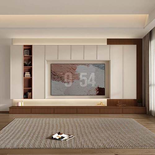 全球全屋定制骨骼线复古中古风风满墙悬空客厅电视柜一体定制家俱