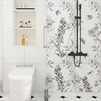 法式复古植物花砖卫生间瓷砖600X1200全瓷浴室花片燕子厕所墙砖