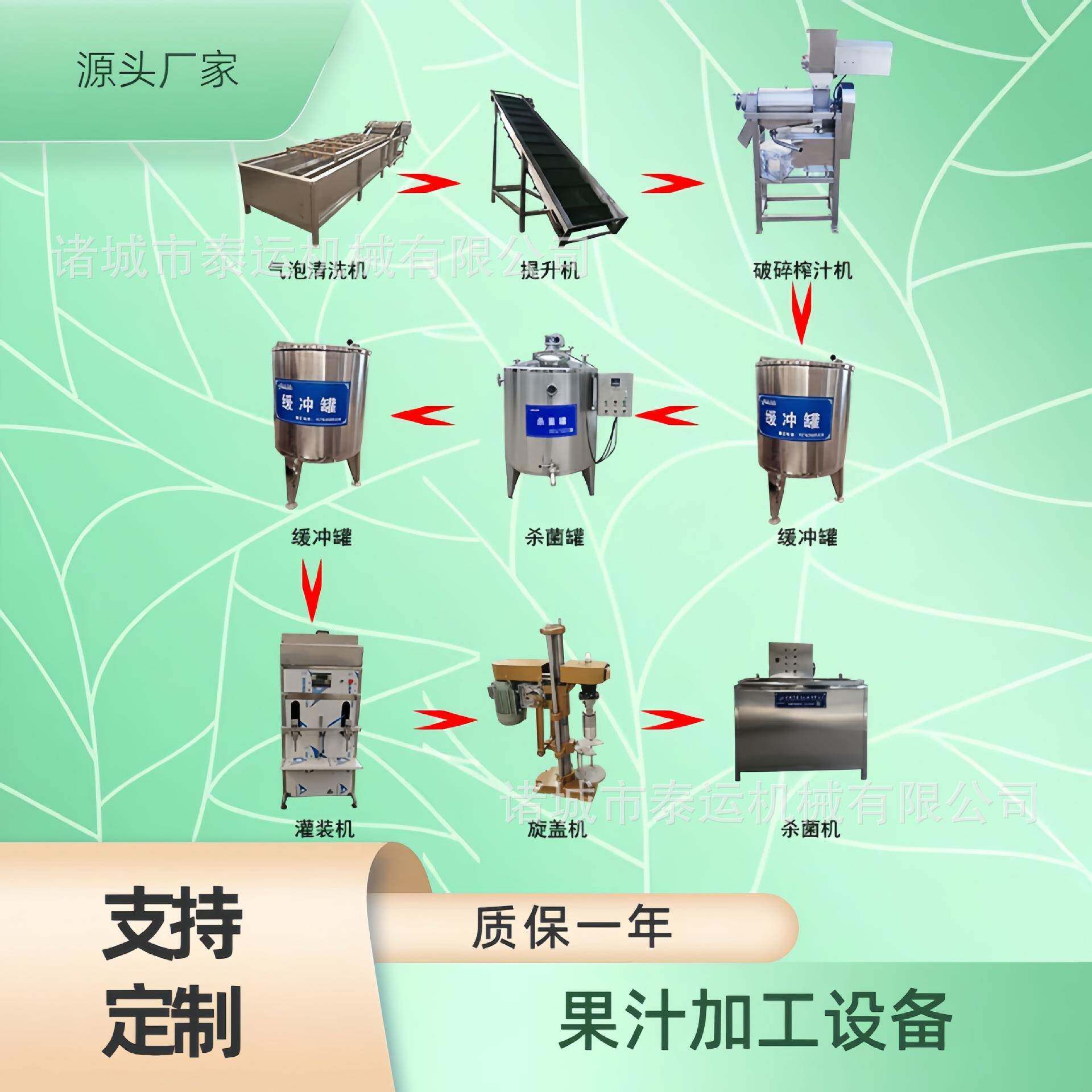 全套果汁饮料生产线调配型山药汁加工生产设备水果清洗去皮榨汁机