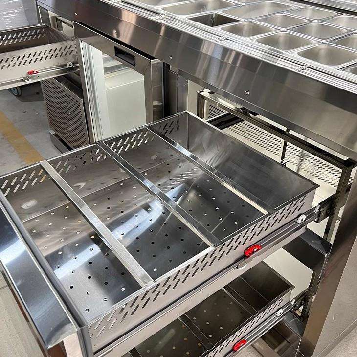 商用美式风冷披萨台点菜柜保鲜工作台沙拉柜冷藏料理展示柜