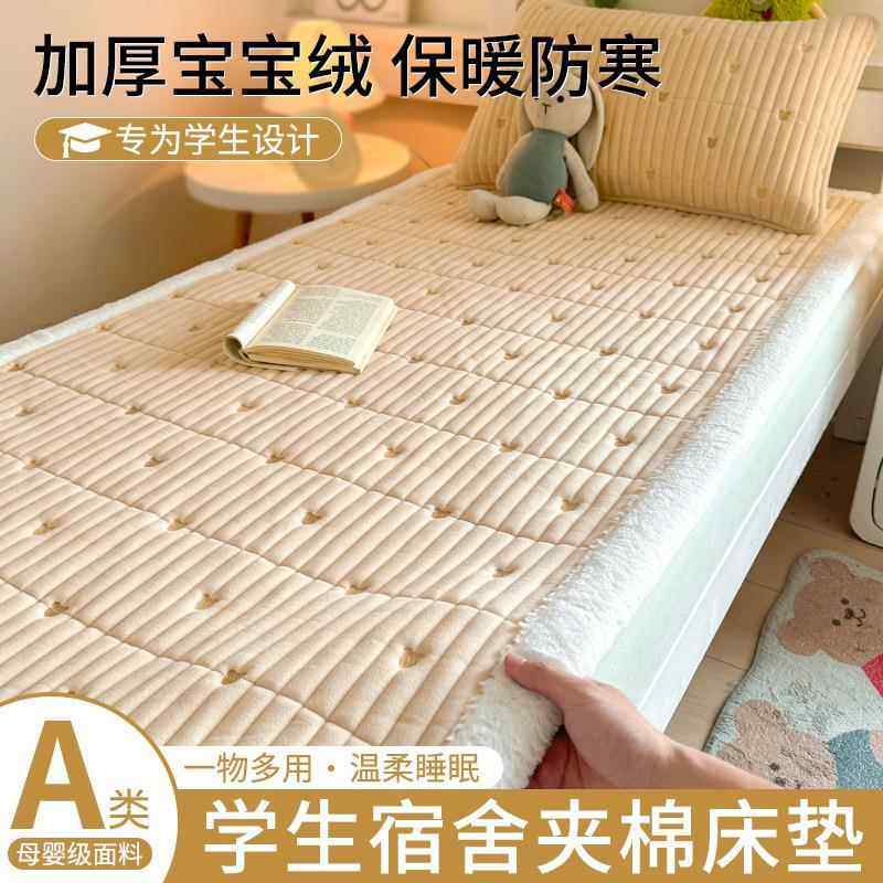 冬季宝宝绒牛奶珊瑚学生宿舍床垫家用宿舍单人薄款床褥软垫垫被