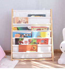 儿童书架幼儿园宝宝实木，书架收纳柜卡通，绘本书架书柜简易储物架