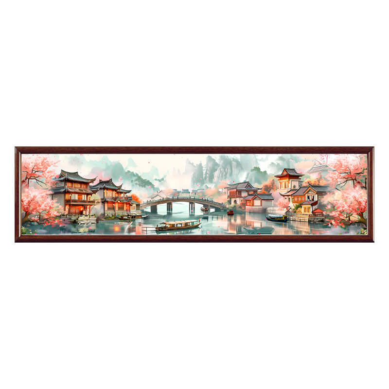 十字绣2025新款满绣自己绣中式风景烟雨画桥忆江南客厅背景装饰画
