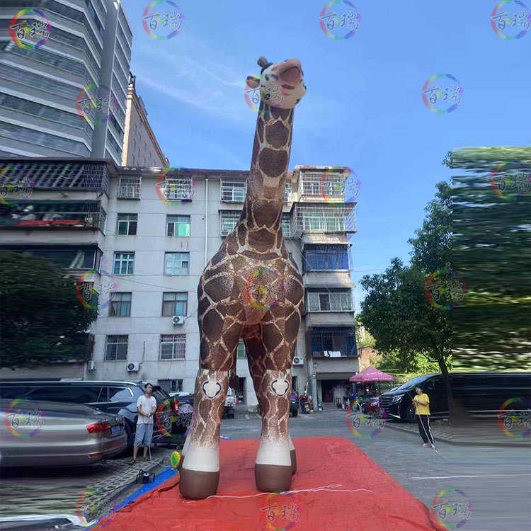 充气仿真长颈鹿气模动物园游乐场户外主题活动展览商场打卡美陈