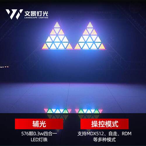 文景舞台LED角形矩阵灯酒吧KTV三灯SJ-001背光景灯七彩柒色灯马全