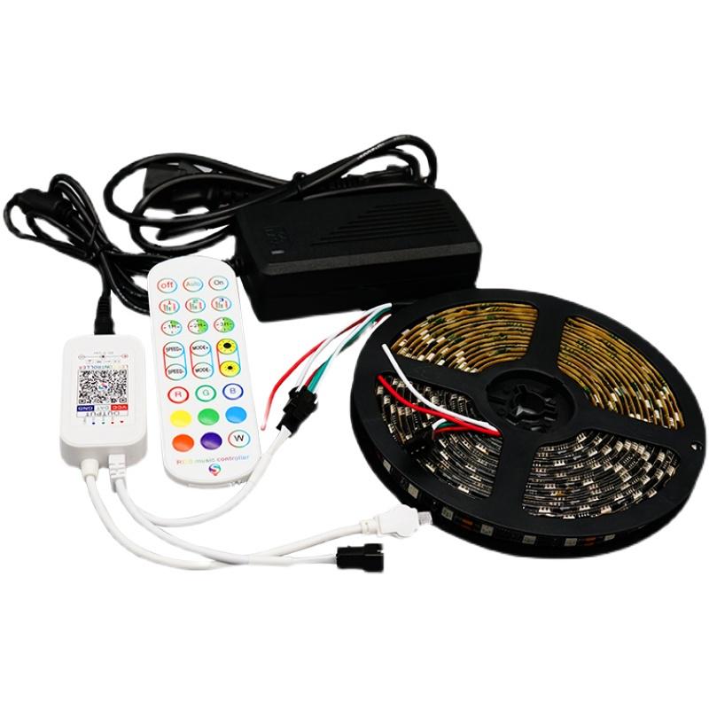 ktv酒吧氛围节奏声控动感应ws2811b灯带可编程led12v幻彩灯条跑马