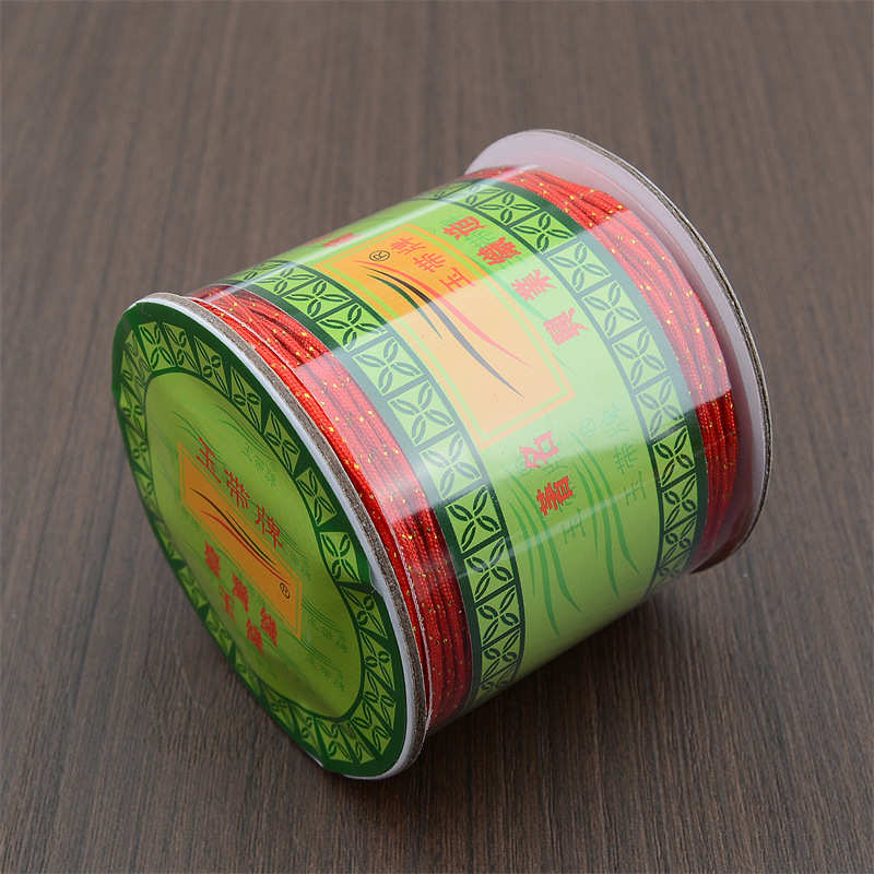 72号加金玉线0.8mm台湾线加金丝线手工编织红绳子手作diy红色绳子