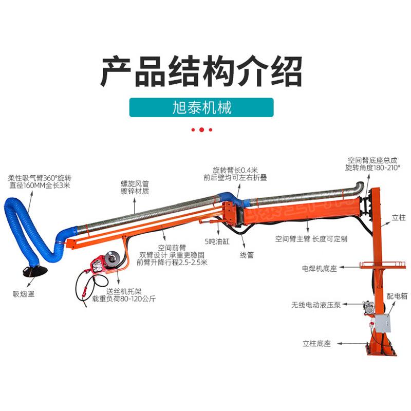 送丝机悬臂焊接吸尘臂伸展灵活可扩大范围焊接排烟悬臂焊接送丝机