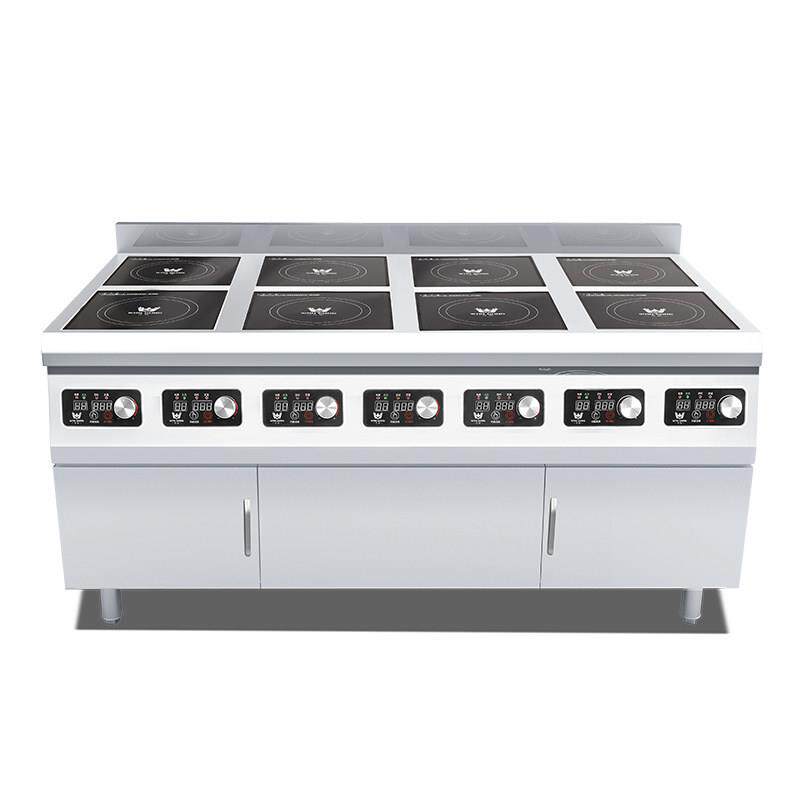 万功 商用电磁炉3500W8头柜式灶台多头大功率电陶炉平面八眼5000W